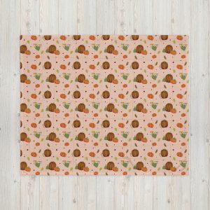 Fall Throw Blanket Orange Pumpkins