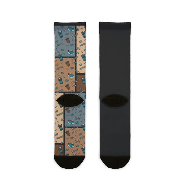 Coffee Pattern Crew Socks - Image 3