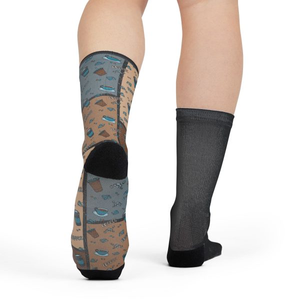 Coffee Pattern Crew Socks - Image 4