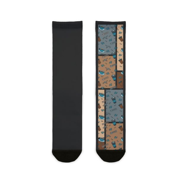 Coffee Pattern Crew Socks - Image 2